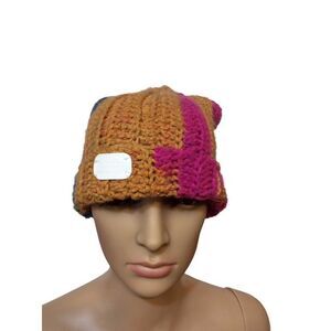 HAND Made Pom Pom On Top  One size fits Most (Adult) Orange Blue Magenta Acrylic